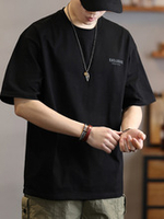 Футболка с круглым воротом и короткими рукавами для мужчин с принтом