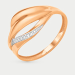 Кольцо из розового золота 585 пробы с фианитами для женщин (арт. К13214069)
