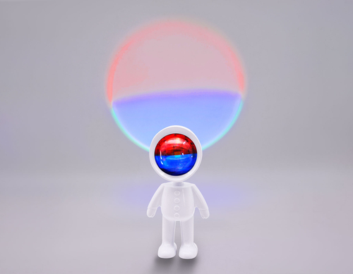 Атмосферная светодиодная настольная лампа DE8225 WH белый LED Красный+Синий 3W