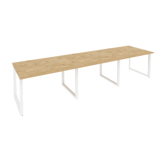 Onix Стол переговорный O.MO-PRG-3.2 Тиквуд Светлый/Металл Белый 3540*980*750