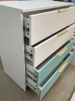 Комод КМД 800.1 Лавис Белый софт/зеленый софт