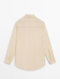 Massimo Dutti Рубашка свободного кроя с рубашечным воротником, бронзовый