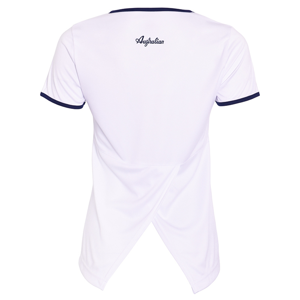 Женская теннисная футболка Australian T-Shirt Ace With Back Split - bianco