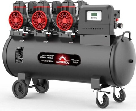 Компрессор поршневой безмасляный SUNREKA GFC750/100DS малошумный 216119