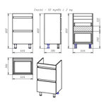 Енисей - 50 тумба с 2 ящ. / раковина