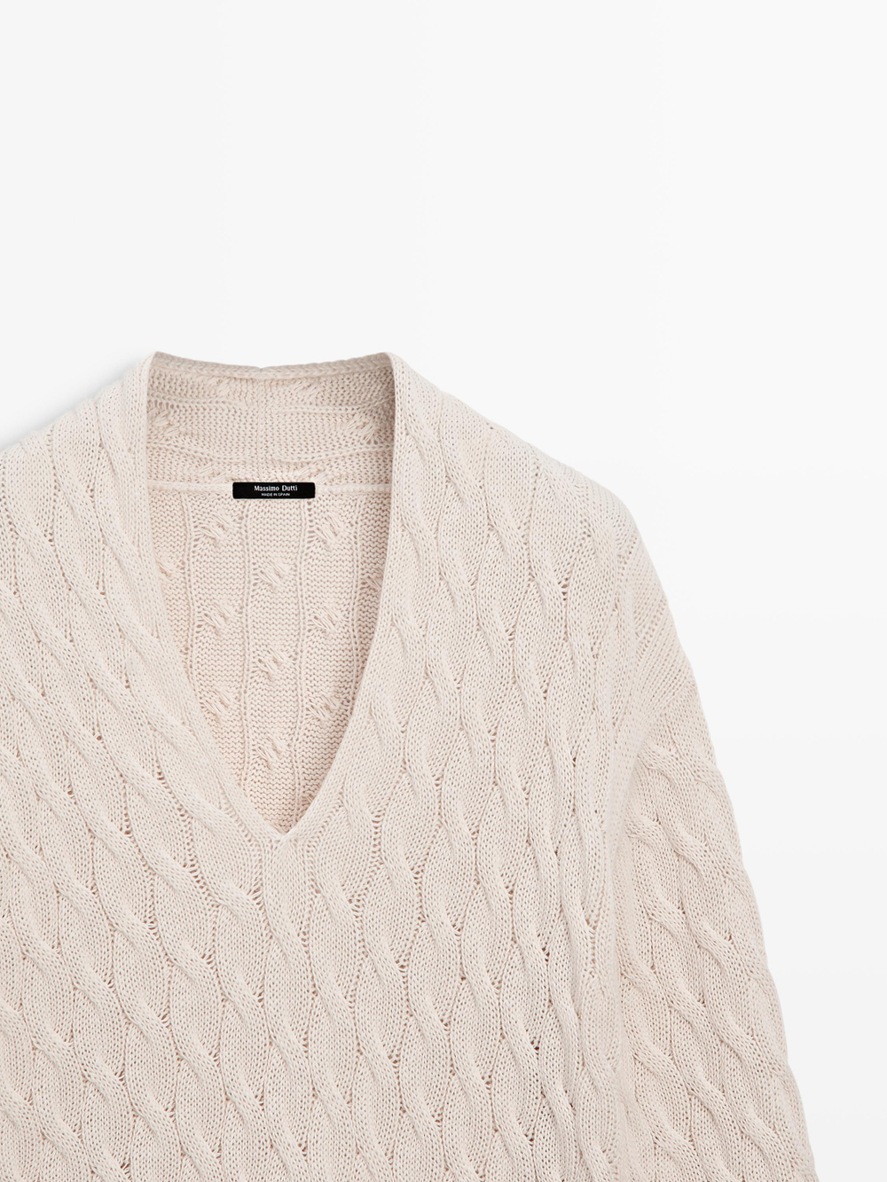 Massimo Dutti Свитер крупной вязки, натуральный/кремовый