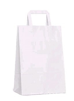 Крафт пакеты с плоскими ручками 33х22х9см 80гр/м белые (1/250шт)