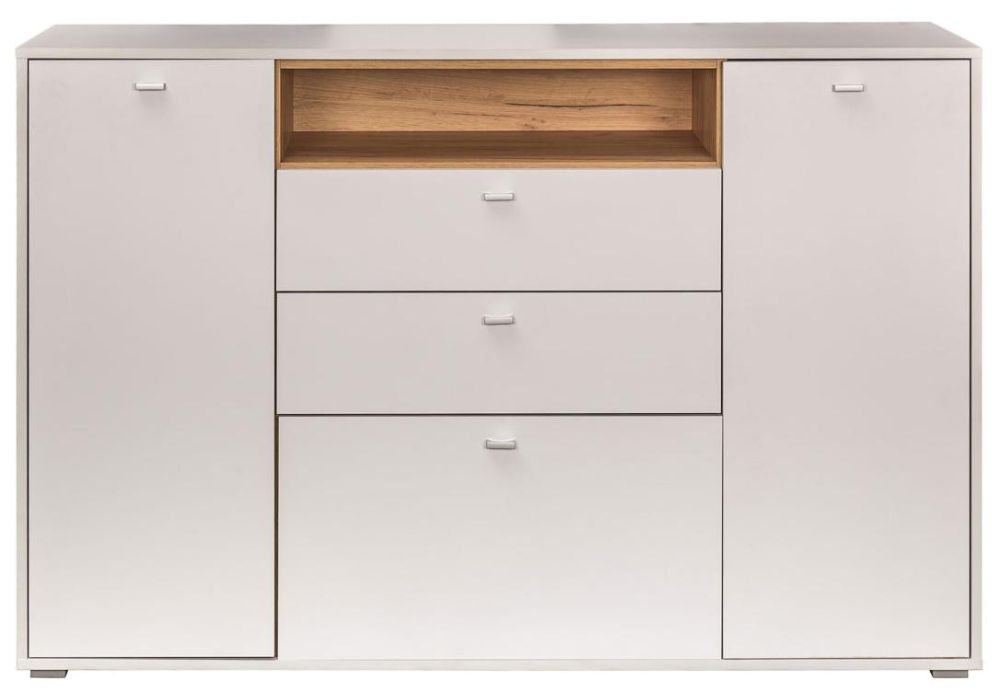 Комод Бэль 10.95 белый премиум / дуб золотой craft