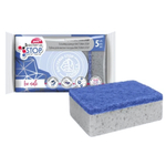 Губки для посуды антибактериальные 5шт 10*7*3см БАКТЕРИЯ СТОП поролон крупнопористый 22кг/м3, фибра 700г/м2 YORK