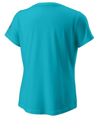 Футболка для девочки теннисная Wilson Emoti-Fun Tech Tee G - scuba blue