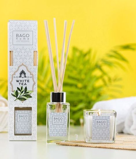 Белый чай, ароматическая свеча, Bago home