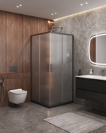 Душевой уголок Cezares MOLVENO-A-2-90-P-GM, 90х90х195, профиль оружейная сталь, стекло Punto