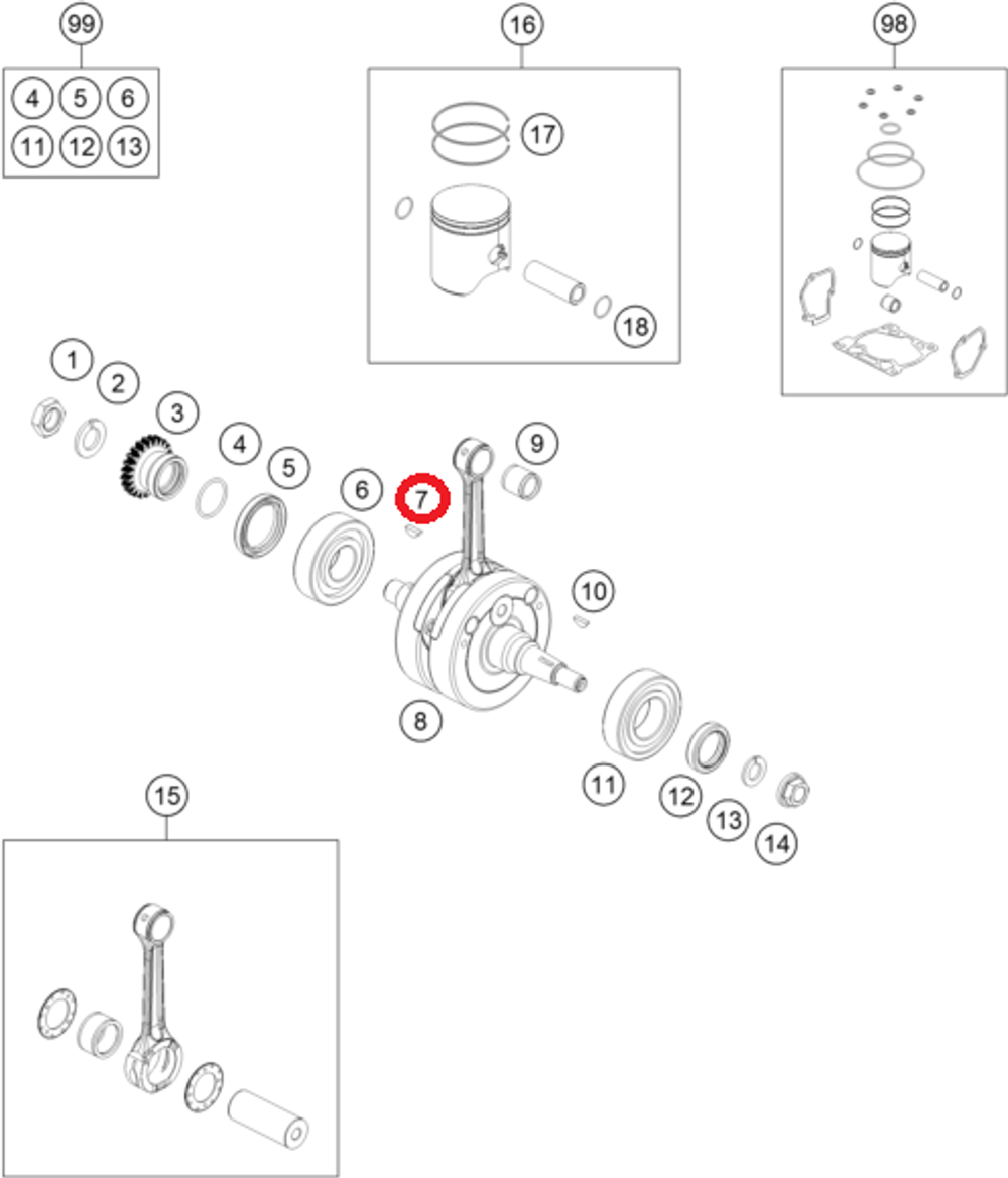 Шпонка KTM, HQV, GASGAS DIN6888-4X5X13