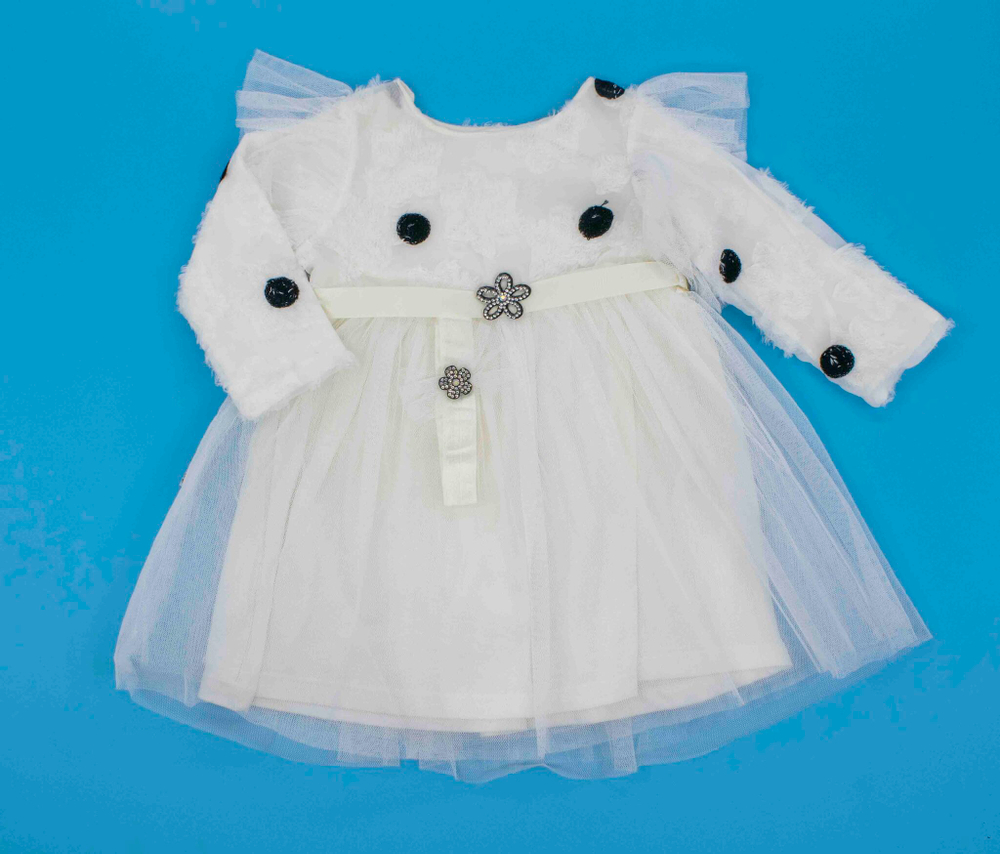 платье гипюр Горошек с ободком 4324