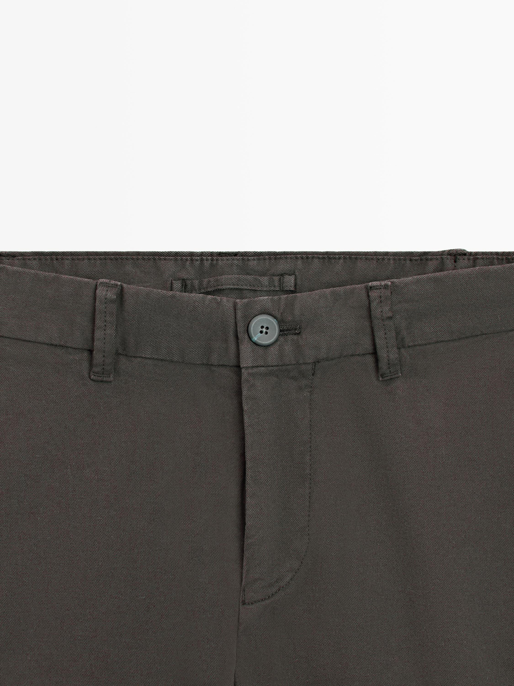 Massimo Dutti Зауженные брюки из смесовой хлопковой ткани, коричневый
