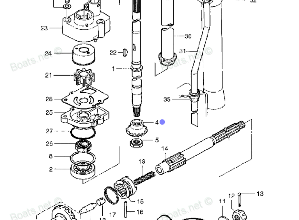 Шестерня верт. вала Tohatsu M9.9-M18лс (350-64020-0)