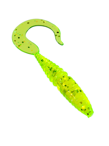 Приманка ZUB-TWIST  50мм(2")-10шт, (цвет 310) желтый с блестками