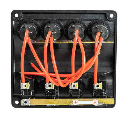 Панель бортового питания 4 переключателя, индикация, автоматы