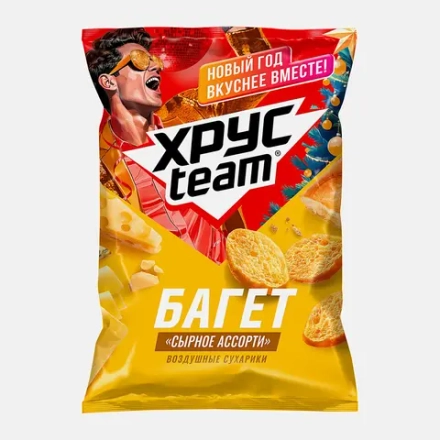 Сухарики Хрусteam Багет Сырное ассорти 60г