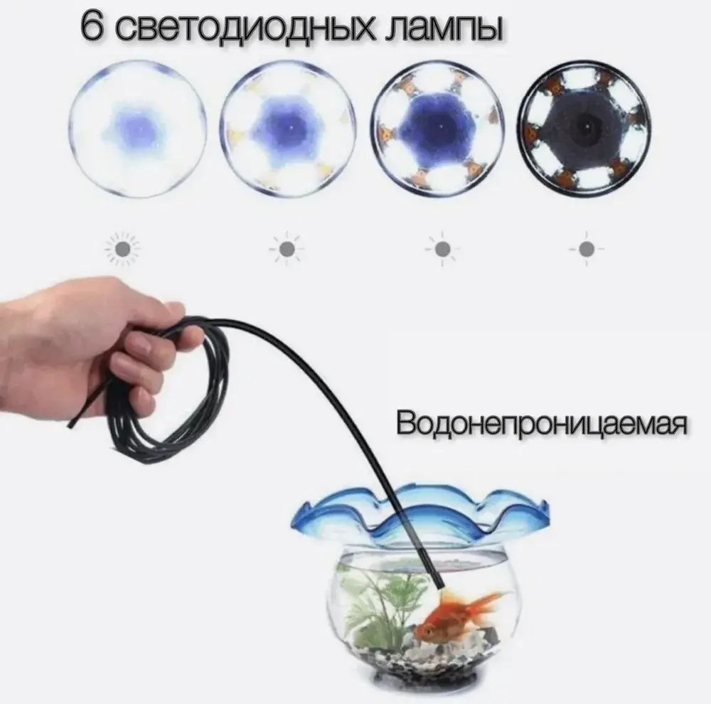 Эндоскоп , гибкая камера для труднодоступных мест с переходником TYPE-C 1М.