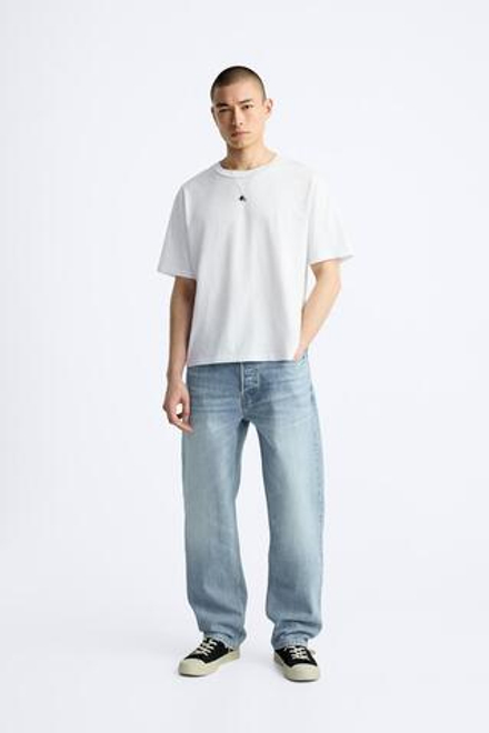 ZARA ДЖИНСЫ STRAIGHT-LEG, ВЫЦВЕТШИЙ СИНИЙ