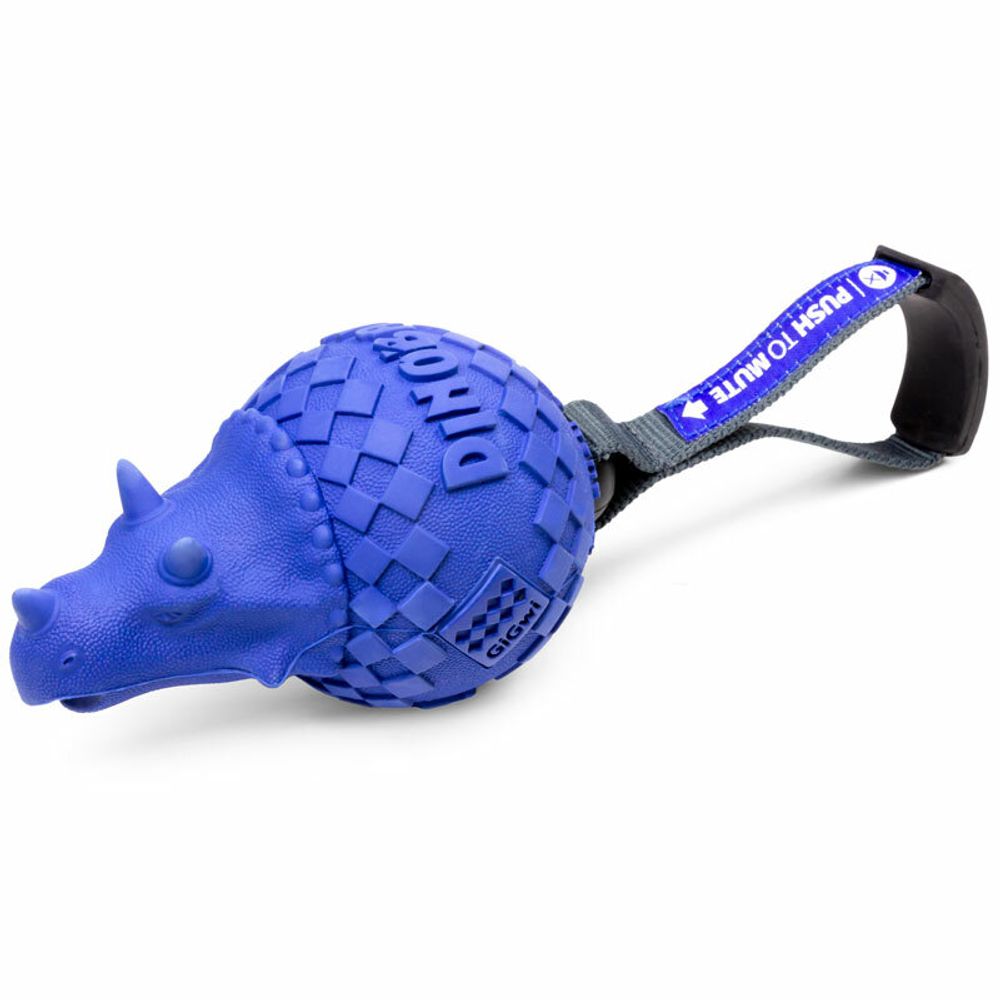 Игрушка Gigwi для собак Динобол-Цератопс с отключаемой пищалкой, 13см Игрушка Gigwi для собак Динобол-Цератопс с отключаемой пищалкой, 13см