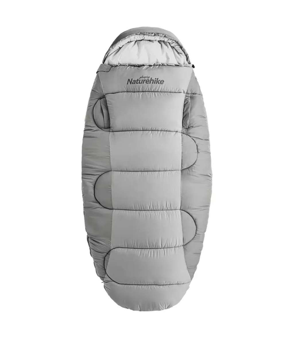 Мешок спальный Naturehike Oval PS200, 220х95 см, (правый) (ТК: +9°C), серый