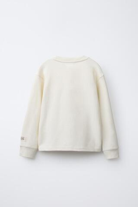 ZARA ЛОНГСЛИВ ИЗ ТКАНИ ОТТОМАН С НАШИВКОЙ, ЭКРЮ