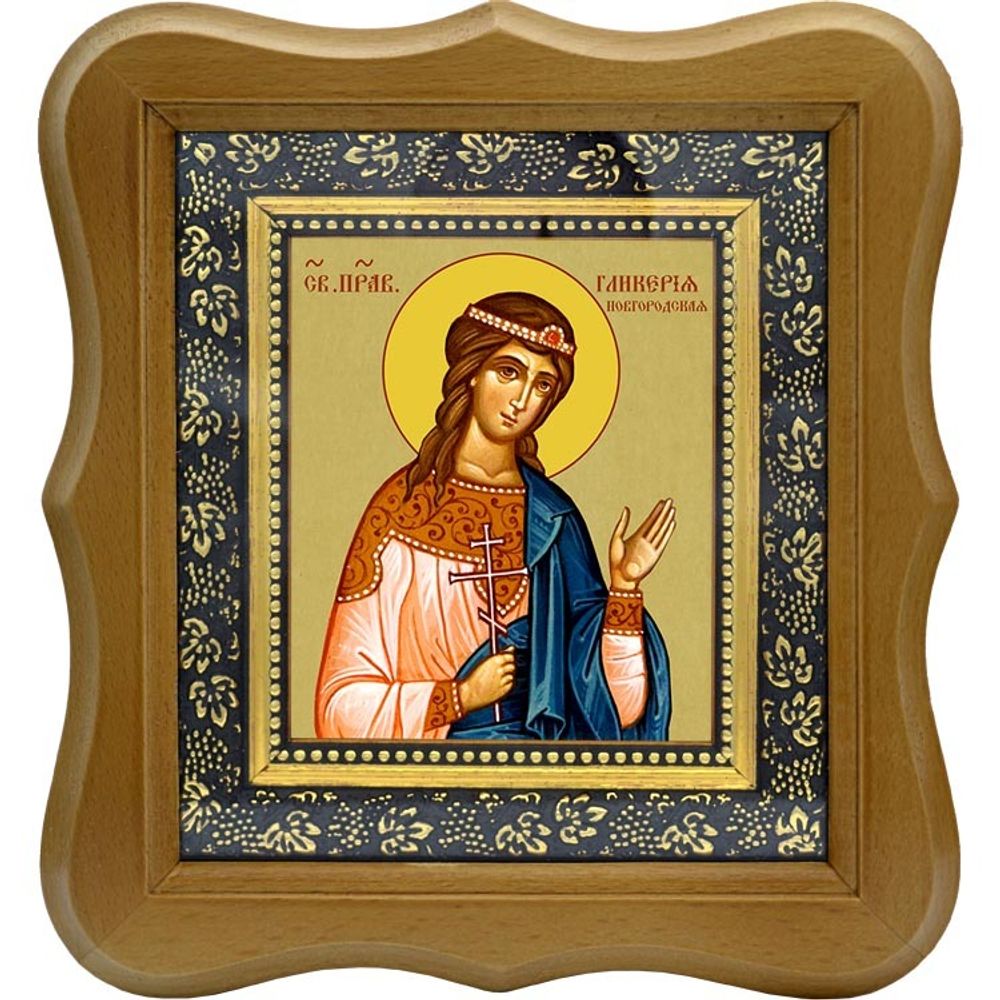 Гликерия Новгородская праведная дева. Икона на холсте.