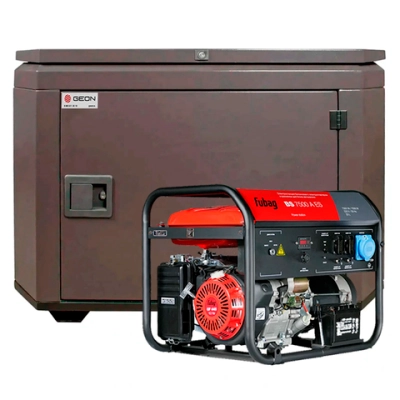 Бензиновый генератор FUBAG BS 7500 A ES с кожухом Geon 1200 RAL 8019