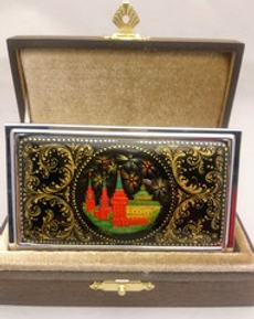 Визитница персональная "Москва" №4 (роспись Палех) худ. Марова