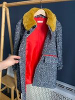 Новое шерстяное пальто Little Pushkin с меховым воротником, 116