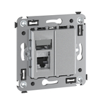 Компьютерная розетка RJ-45 в стену, кат.5e одинарная экранированная, "Avanti","Закаленная сталь"