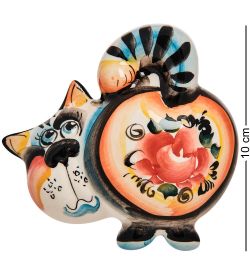 ГЛ- 105 Магнит «Кот» цв. (Гжельский фарфор)