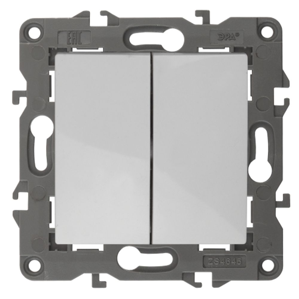 14-1106-01 ЭРА Переключатель двойной, 10АХ-250В, IP20, Эра Elegance, белый