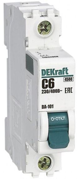 Автомат DEKraft ВА-101 1П 06А-С 4,5кА 00574