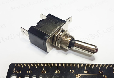 Тумблер ASW-07D с подсветкой 12В, 20А 3PIN ON-OFF, красный