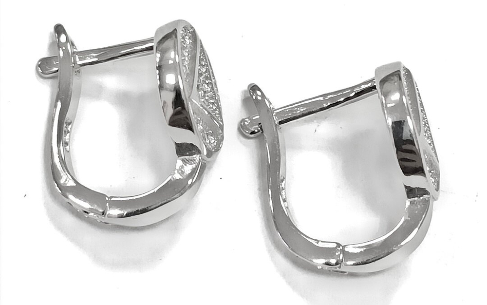 Ювелирные серьги из серебра 925 пробы с фианитами