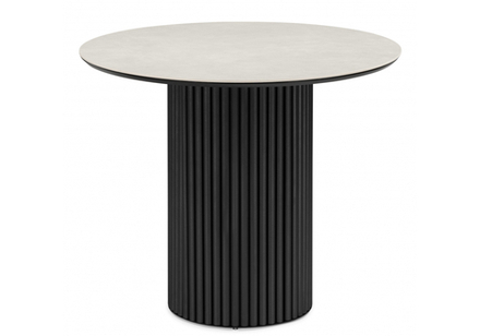 Керамический стол Woodville Барел 89 carmen light grey, черный