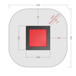 Встраиваемый детский батут для площадок - квадрат - 210