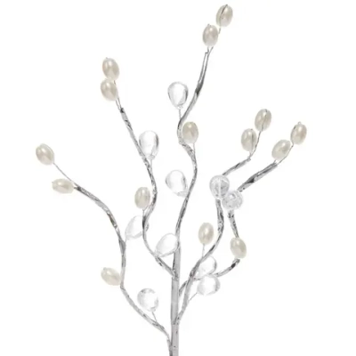 Ветка декоративная «Переливы» 30 см, Серебро