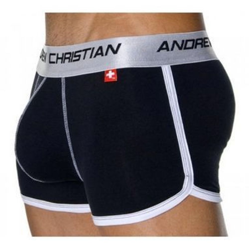 Мужские трусы боксеры черные с пуш-ап Andrew Christian Shock Jock Black Boxer 4722