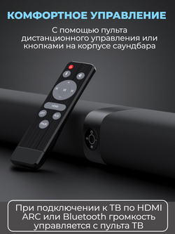 Саундбар для телевизора с сабвуфером Bluetooth HDMI Optical