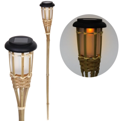 Фонарь садовый «Пламя» 88 см , на солнечной батарее, Теплый белый