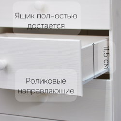 Комод, 80х44х88, Алиса, пеленальный, с ящиками, для одежды и игрушек, деревянный, белый, Dipriz