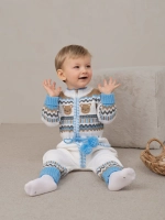 Вязаный комбинезон для новорожденных и малышей на молнии
