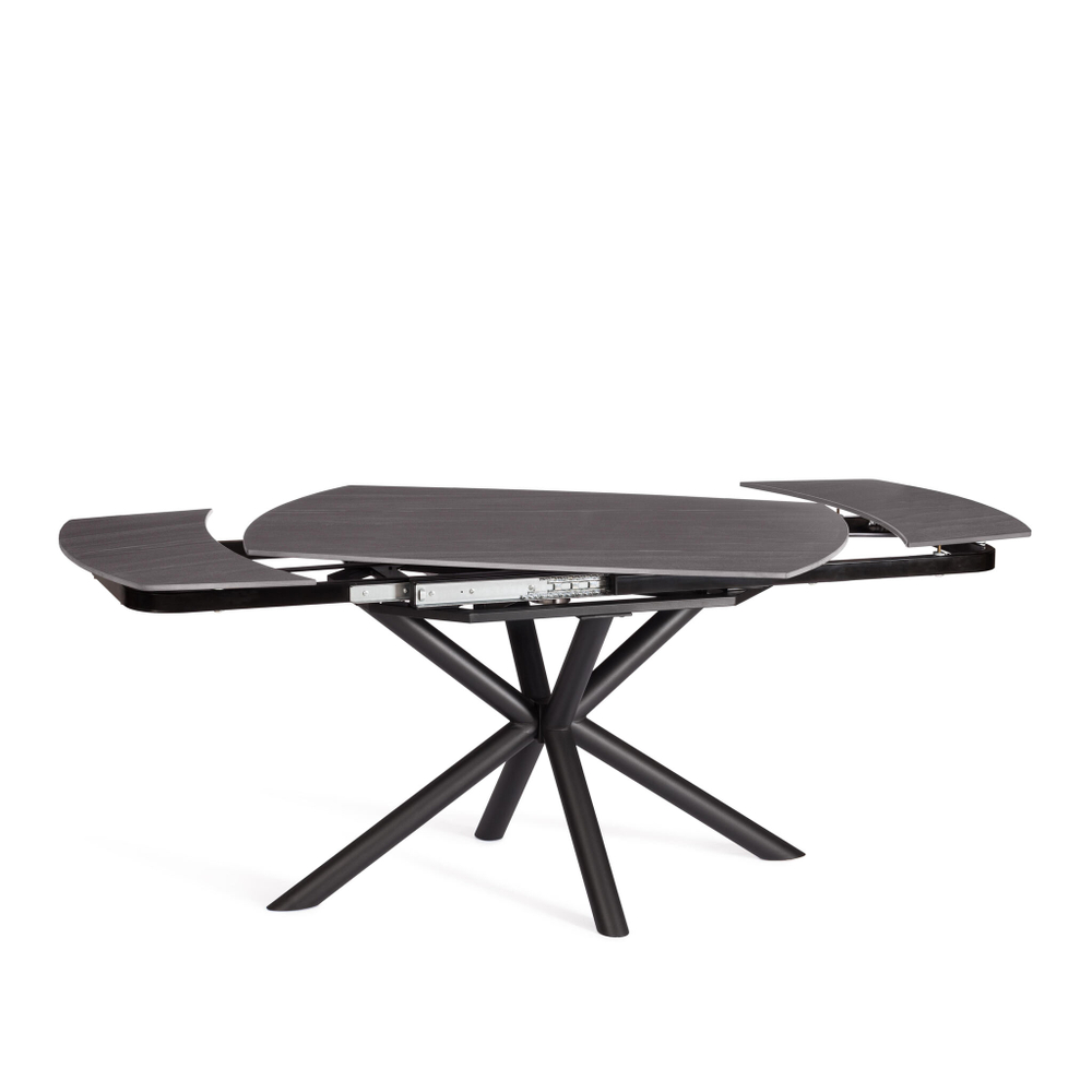 Стол обеденный Winston/Винстон столешница керамика (матовая) /опоры металл, темно-серый/черный, (120+30+30)x80x75(+1) см