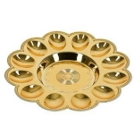 Блюдо пластиковое для кулича и 12 яиц «Праздничное», 23 см, золото MARMITON /24