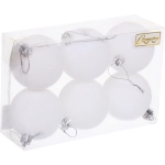 Набор шаров VELOUR «Нежный бархат» 6 см (набор 6 шт), Белый