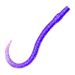 Приманка ZUB-WORM  75мм(3")-7шт, (цвет 610) фиолетовый с блестками